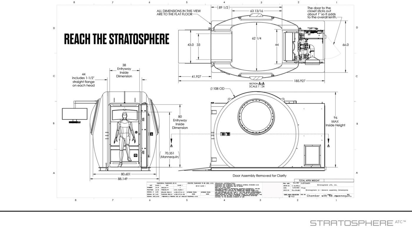 General arrangement engineering drawing: reach the stratosphere